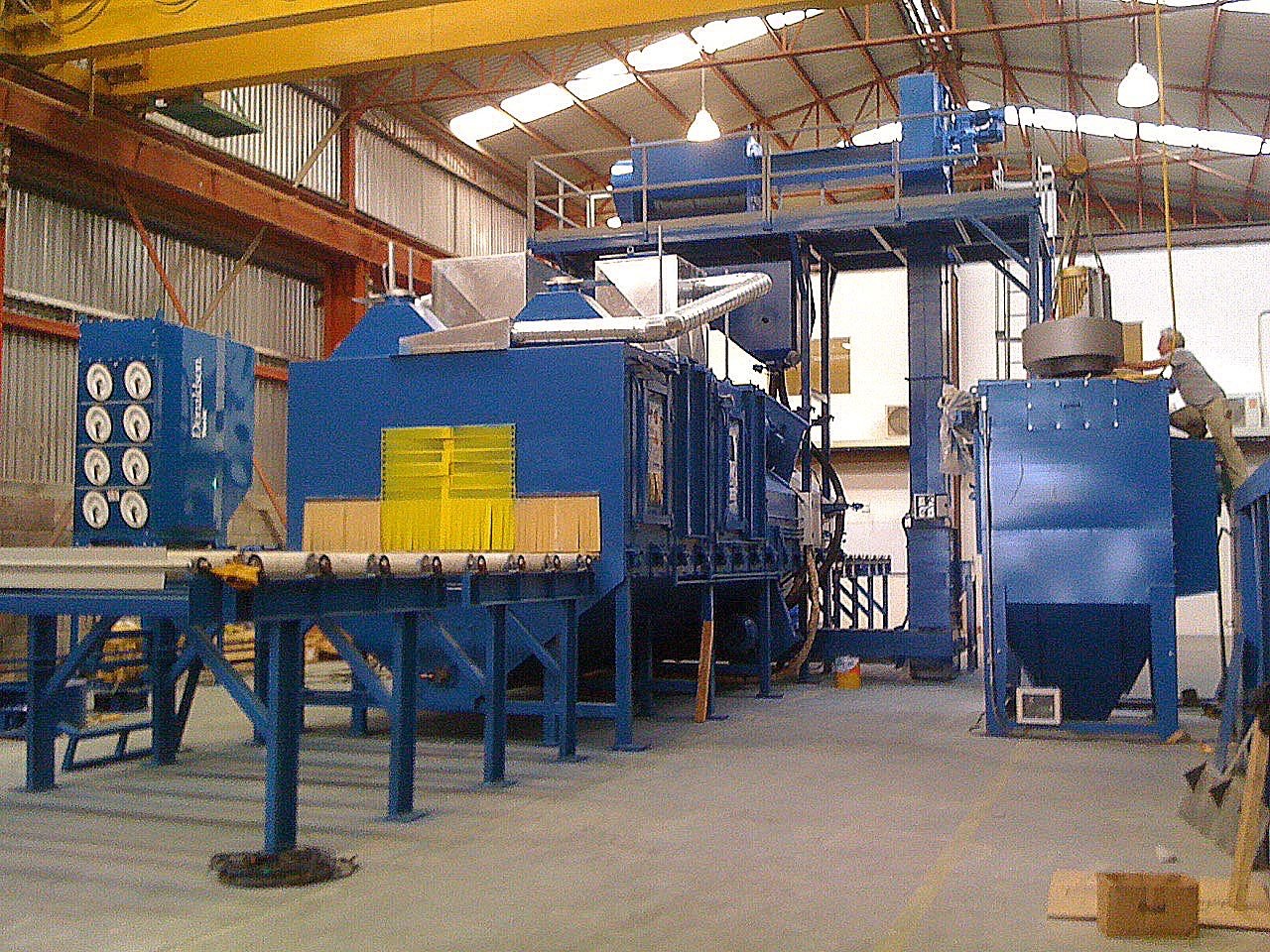 Línea de granallado y recubrimiento industrial